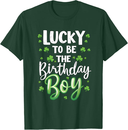 Lucky to be The Birthday Boy St Patricks Day Shamrock Men T-Shirt - T-Shirt | Forest