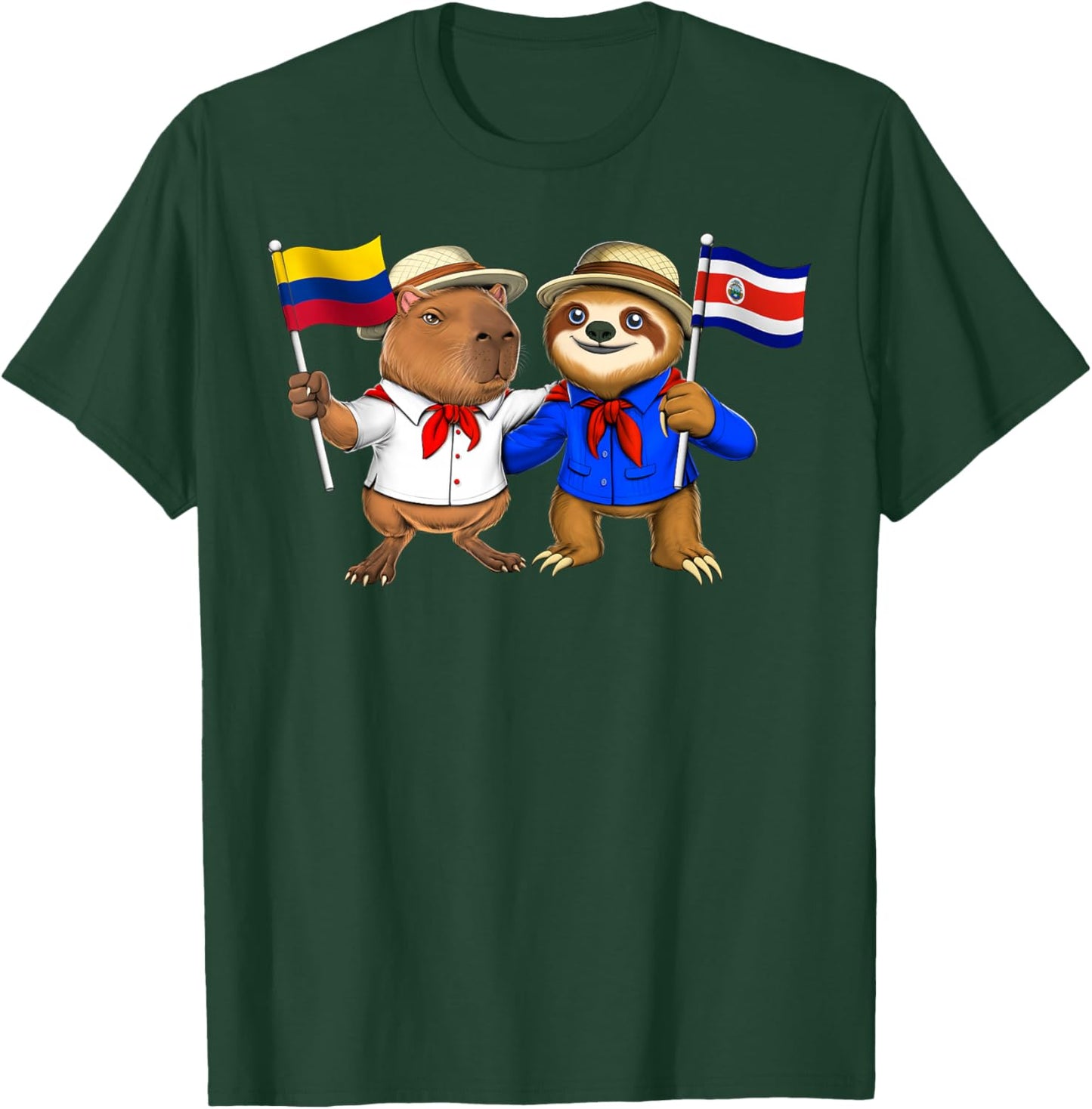 Colombia Costa Rica Roots Colombian Flag Proud Costa Rican T-Shirt - T-Shirt | Forest