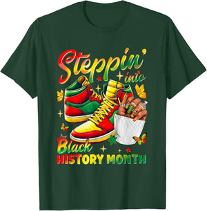 Stepping Into Sneakers Black History Month Black Girls T-Shirt - T-Shirt | Forest