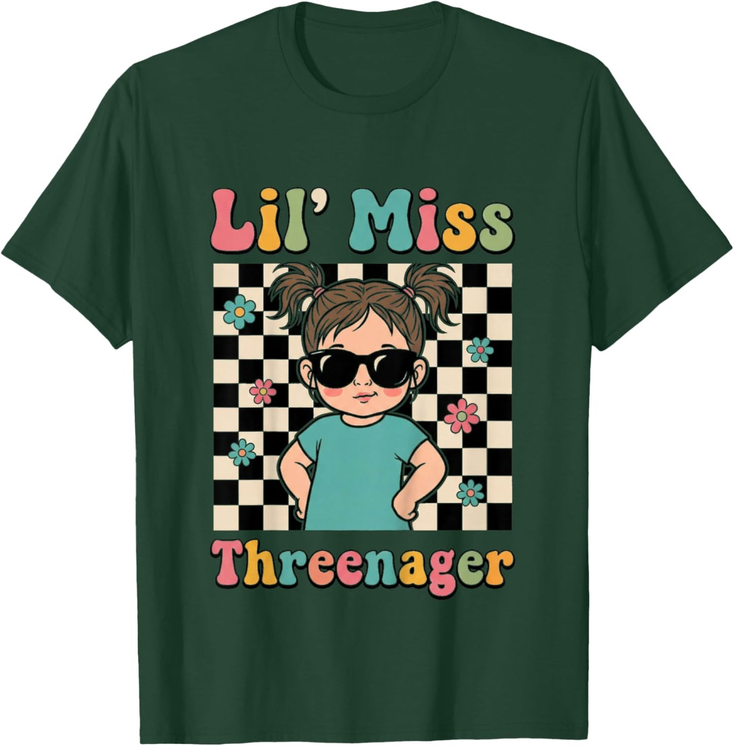 3rd Birthday Girl Sassy Toddler Lil Miss Threenager T-Shirt - T-Shirt | Forest