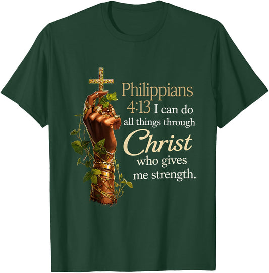 African American Black Women Christian Afro Faith God T-Shirt - T-Shirt | Forest