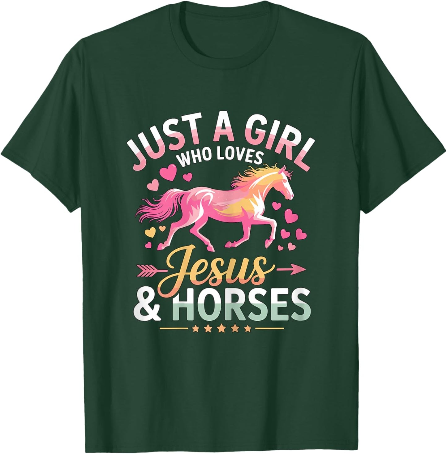 Just a Girl Who Loves Jesus & Horses T-Shirt - T-Shirt | Forest
