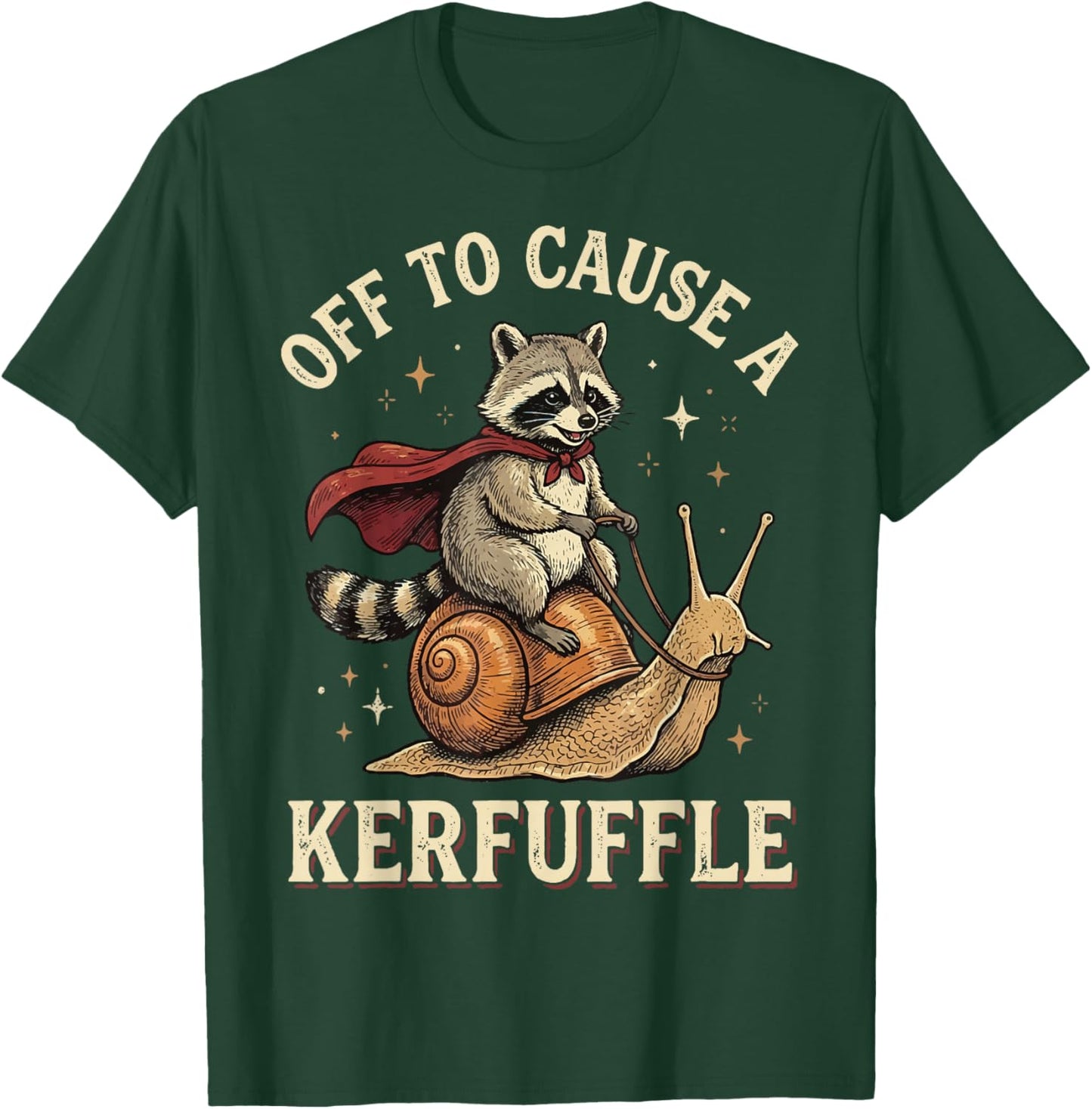 Off to Cause A Kerfuffle Raccoon T-Shirt - T-Shirt | Forest
