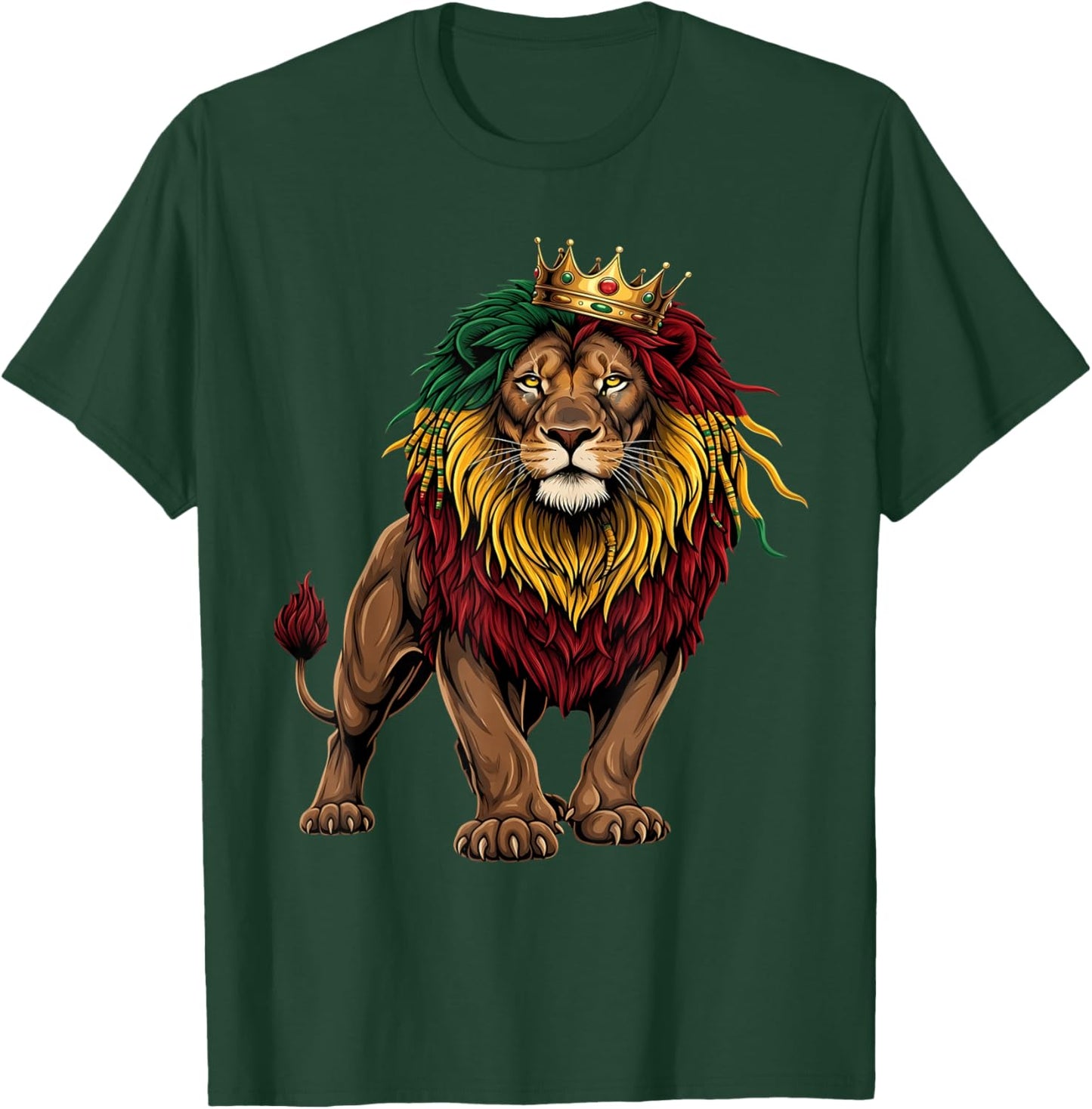 Rasta Reggae Lion of Judah Headphones Jamaican Reggae Music T-Shirt - T-Shirt | Forest