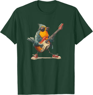 Awesome Robin Bird with Electric Guitar for Boys and Girls T-Shirt - T-Shirt | Forest