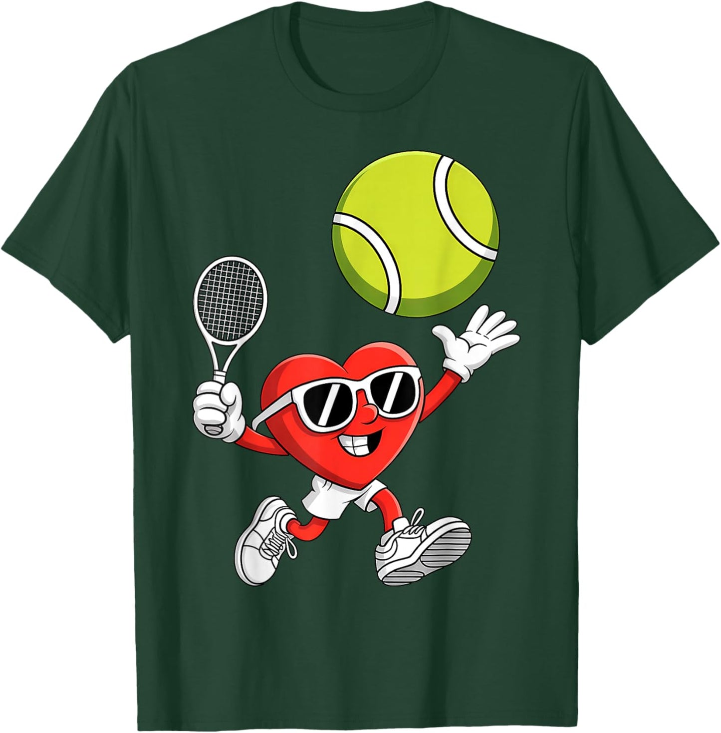 Love Tennis Cute Valentines Day T-Shirt - T-Shirt | Forest