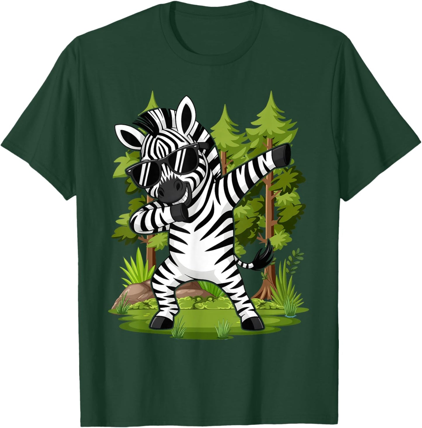Cute Dabbing Zebra Clothes Kids Toddler Boys Animal Print T-Shirt - T-Shirt | Forest