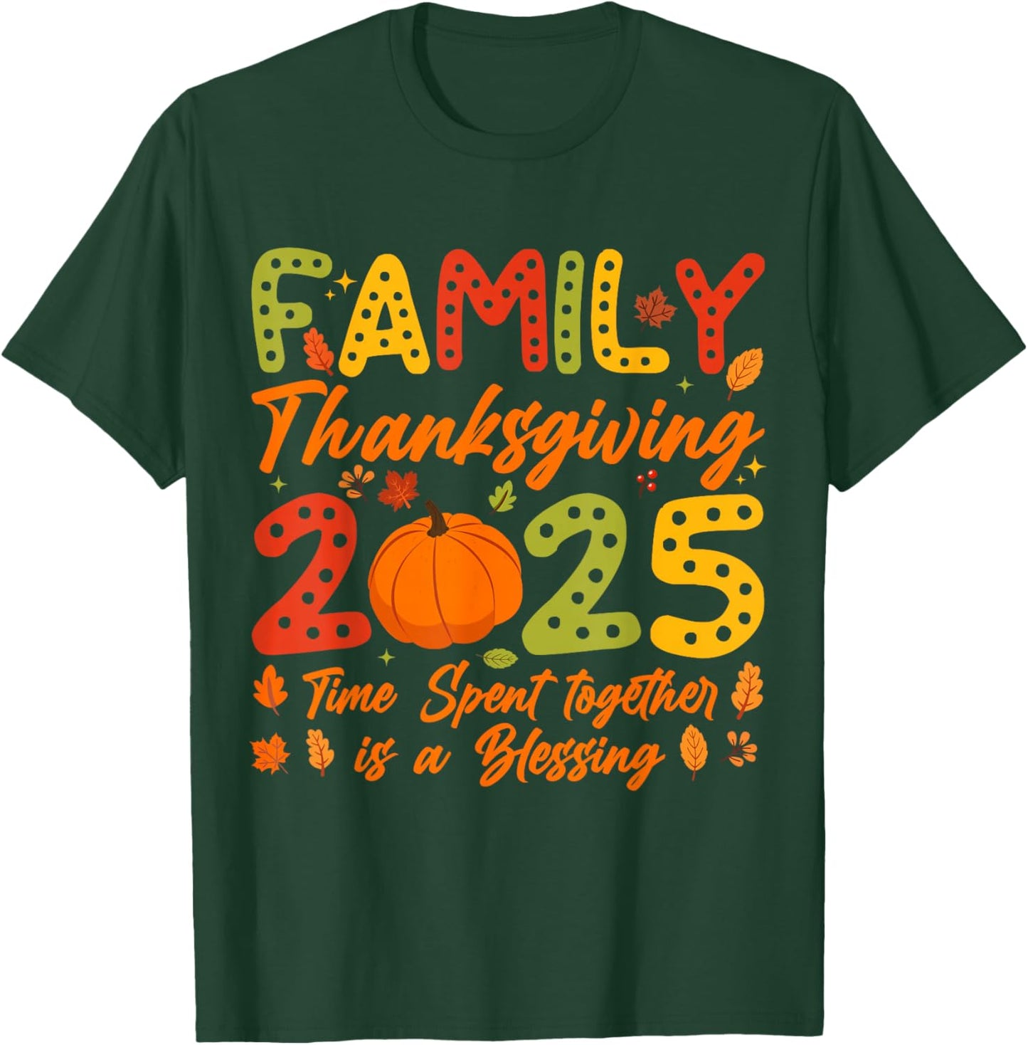 Family Thanksgiving 2025 Matching Thanksgiving Crew Turkey T-Shirt - T-Shirt | Forest