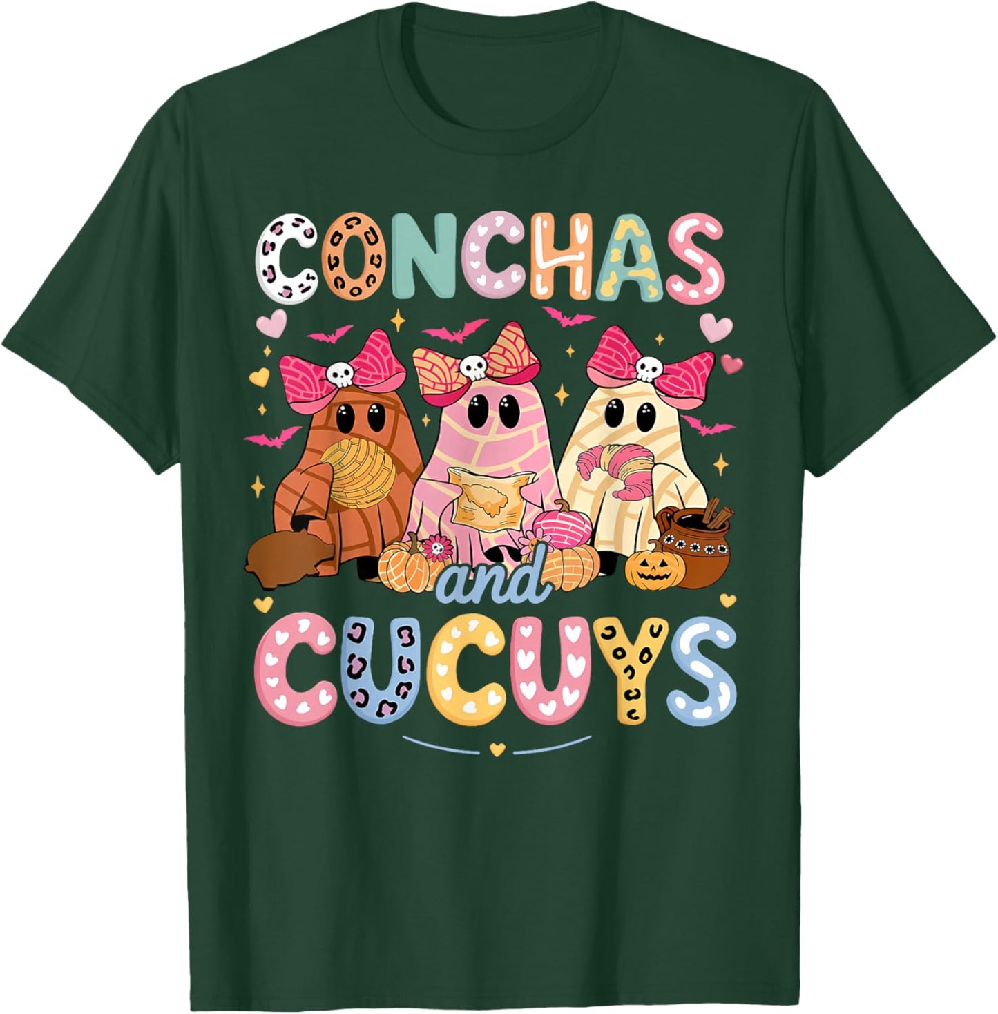 Conchas and Cucuys Ghost Funny Mexican Halloween Costume T-Shirt - T-Shirt | Forest