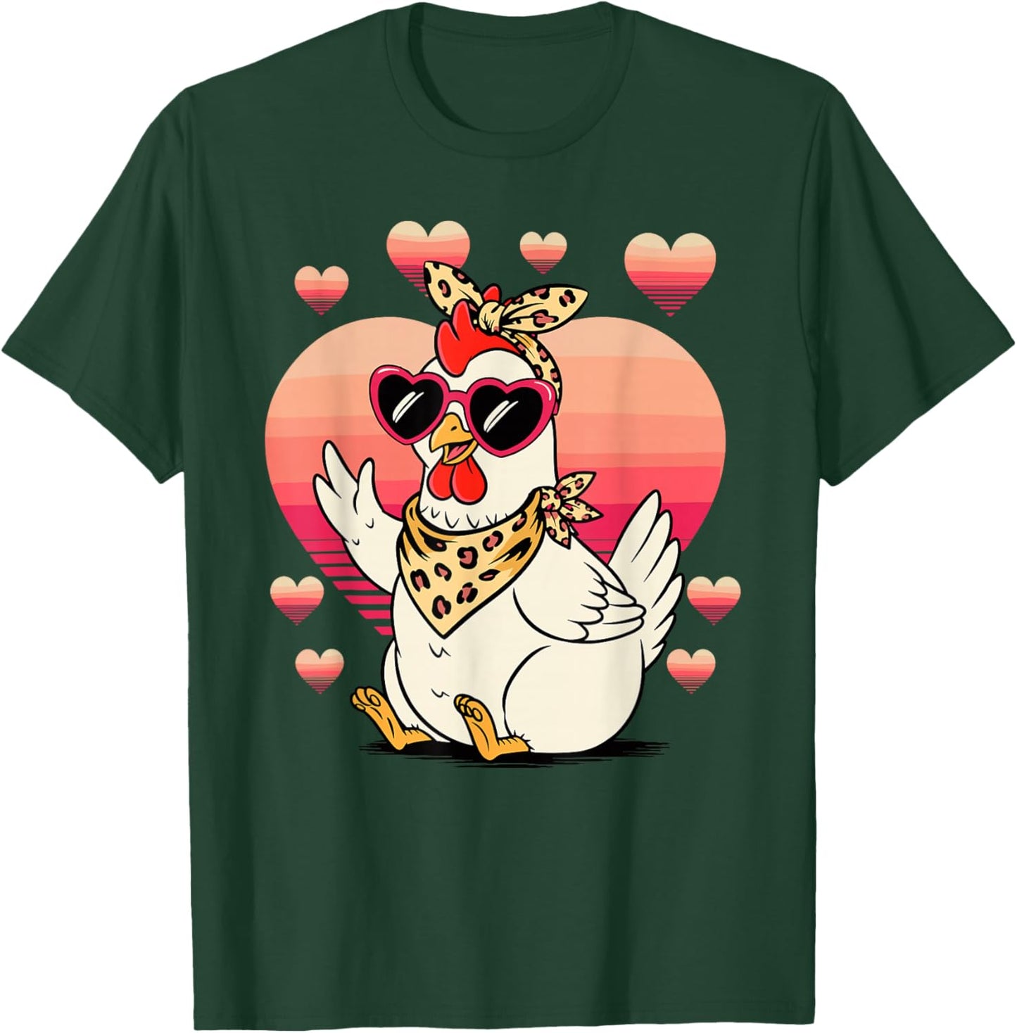 Chicken Sunglasses Valentines Day Chickens T-Shirt - T-Shirt | Forest