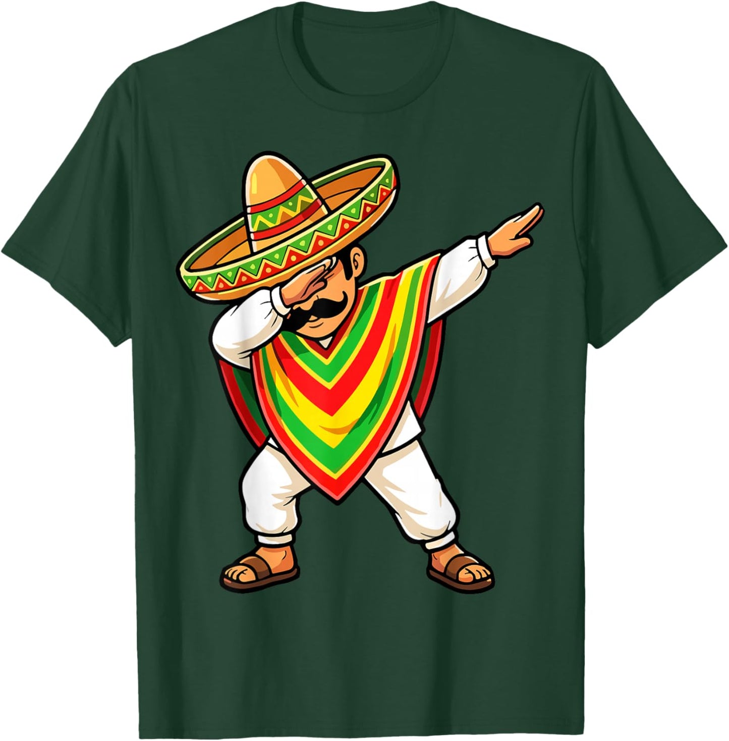 Dabbing Mexican Boy Poncho Cinco De Mayo T-Shirt - T-Shirt | Forest