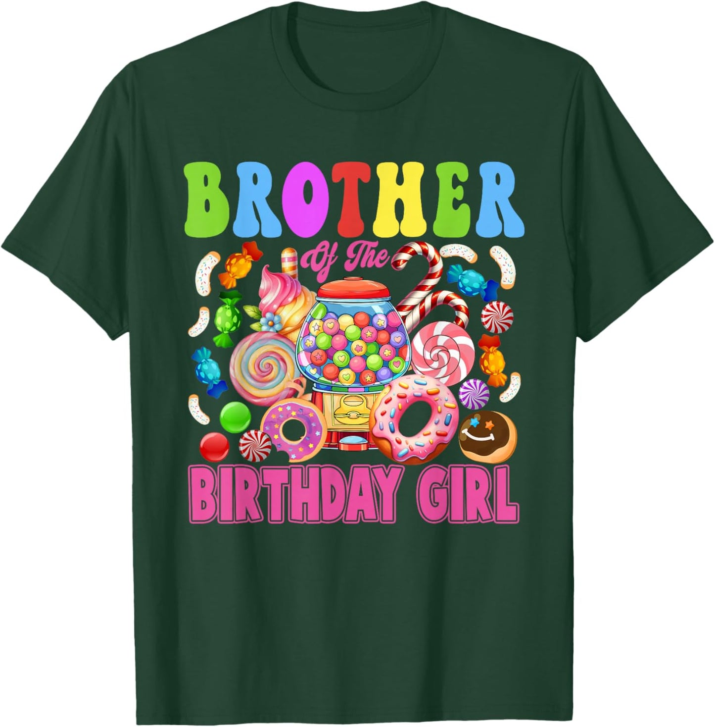 Brother of The Birthday Girl Candyland Matching Family T-Shirt - T-Shirt | Forest