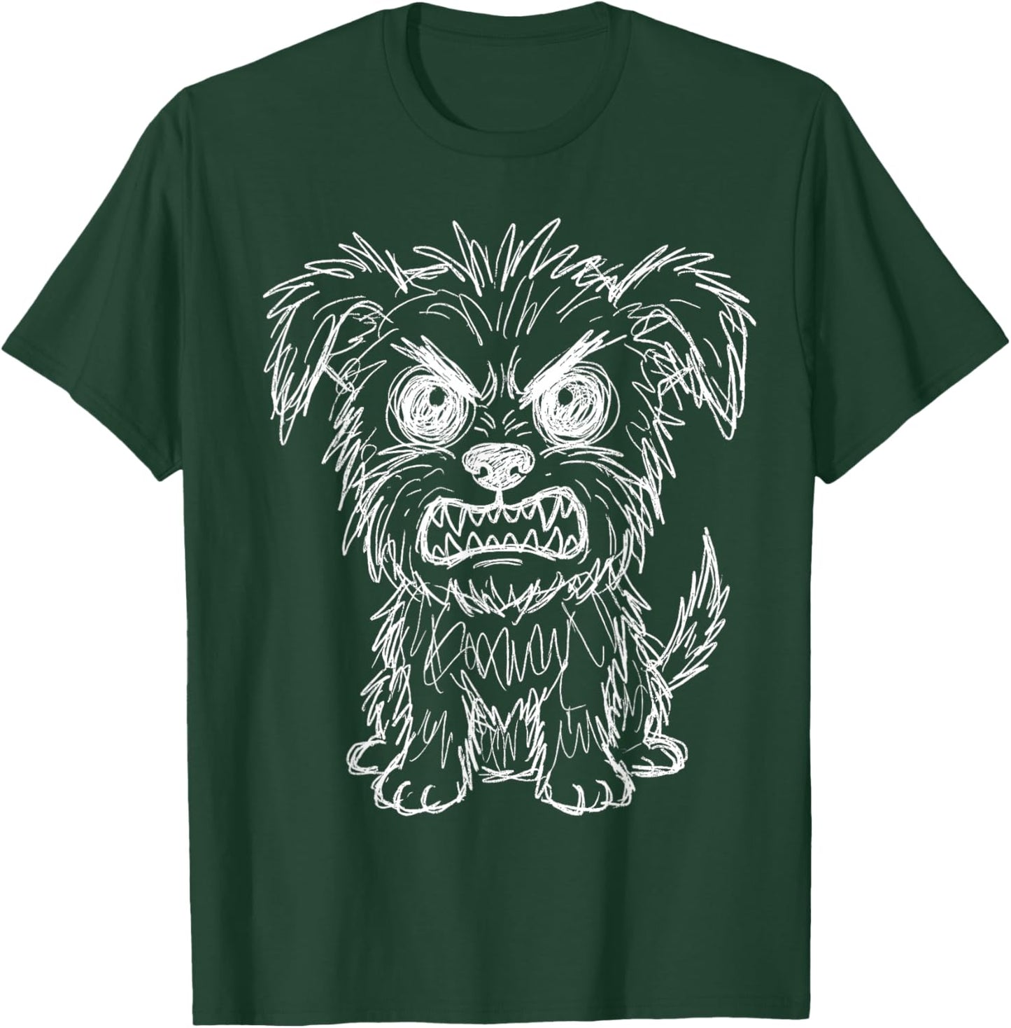 Scribble Dog Funny Terrier Sketchy Line Art T-Shirt - T-Shirt | Forest