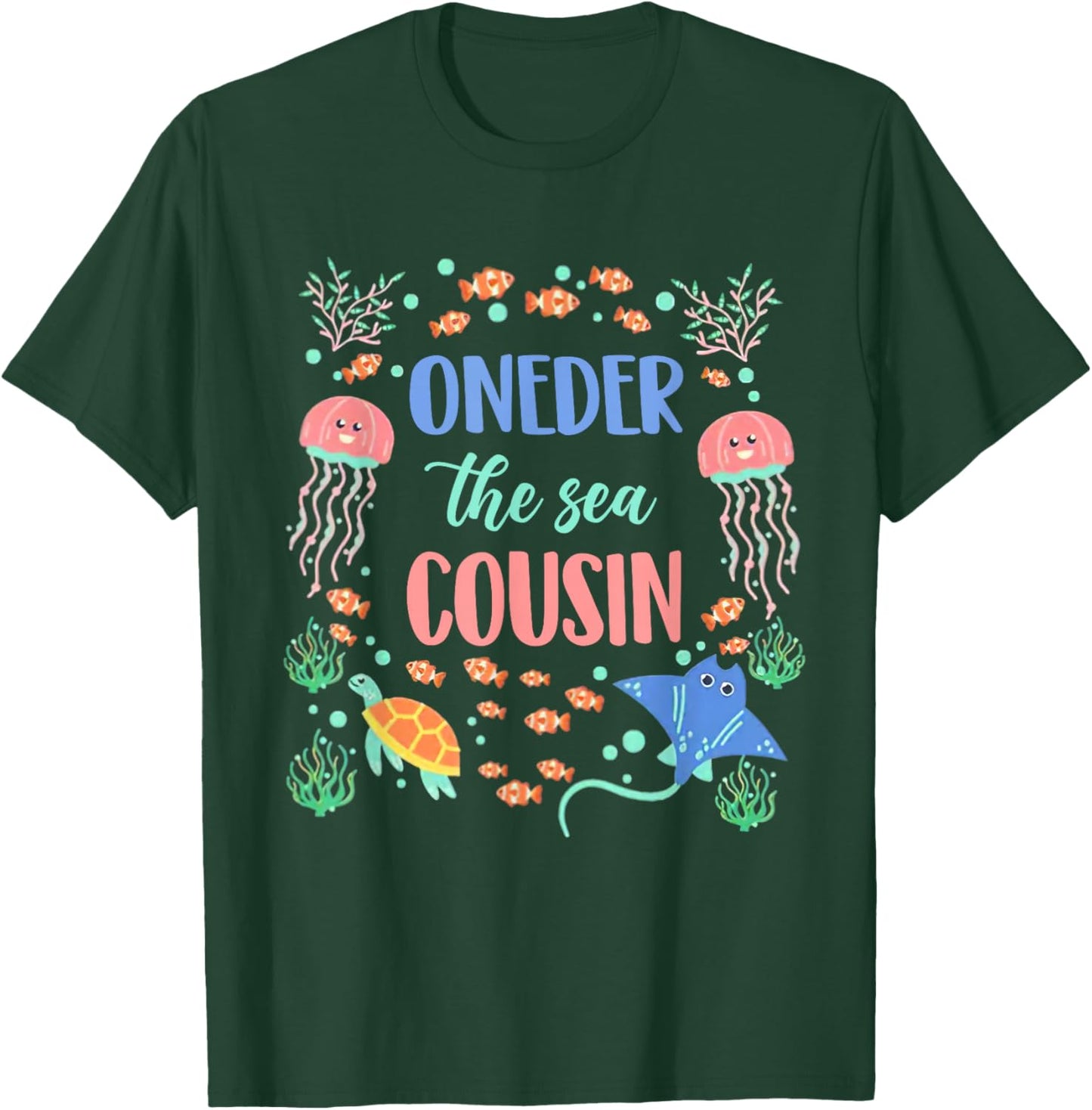 OneDer The Sea Cousin 1st Birthday Party Family Matching T-Shirt - T-Shirt | Forest