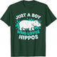 Kids Hippo Hippopotamus Just A Boy Who Loves Hippos T-Shirt - T-Shirt | Forest