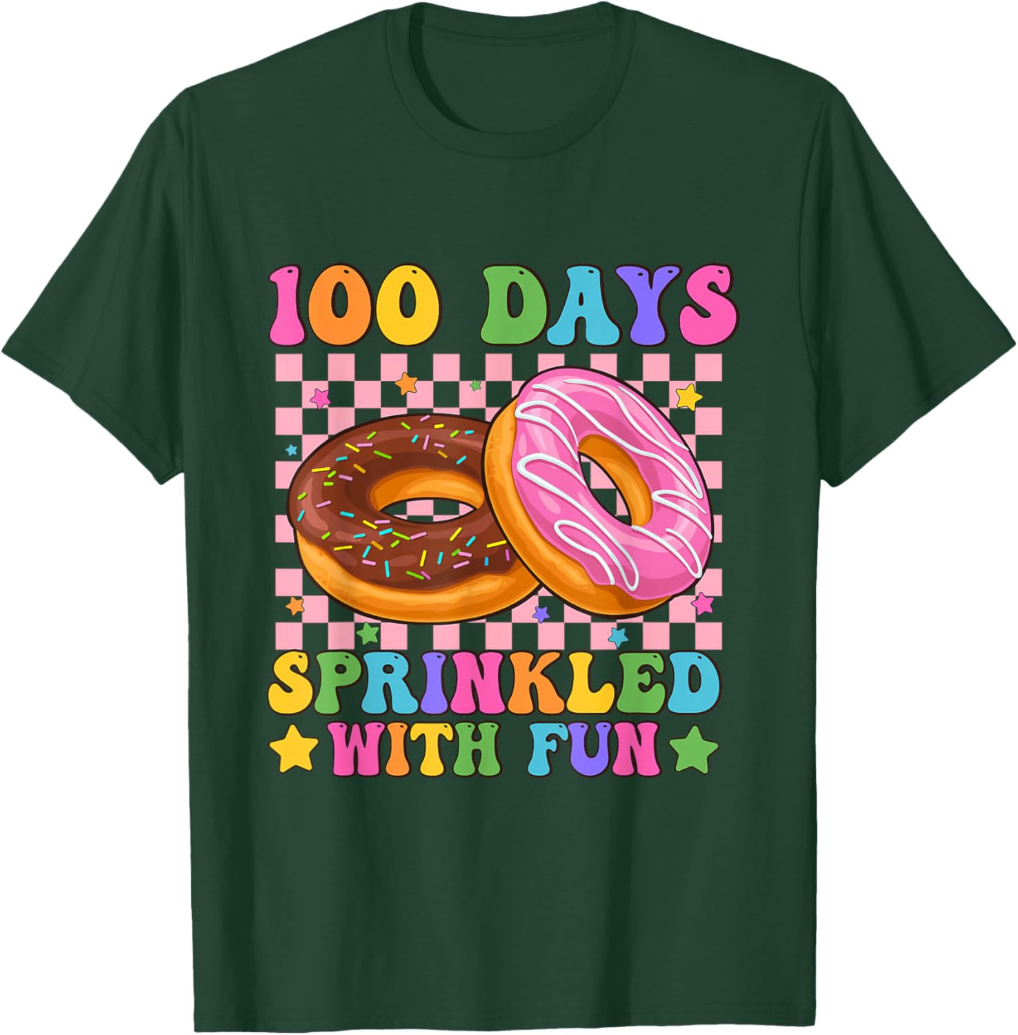 100 Days Sprinkled with Fun Donut Lover 100th Day of School T-Shirt - T-Shirt | Forest