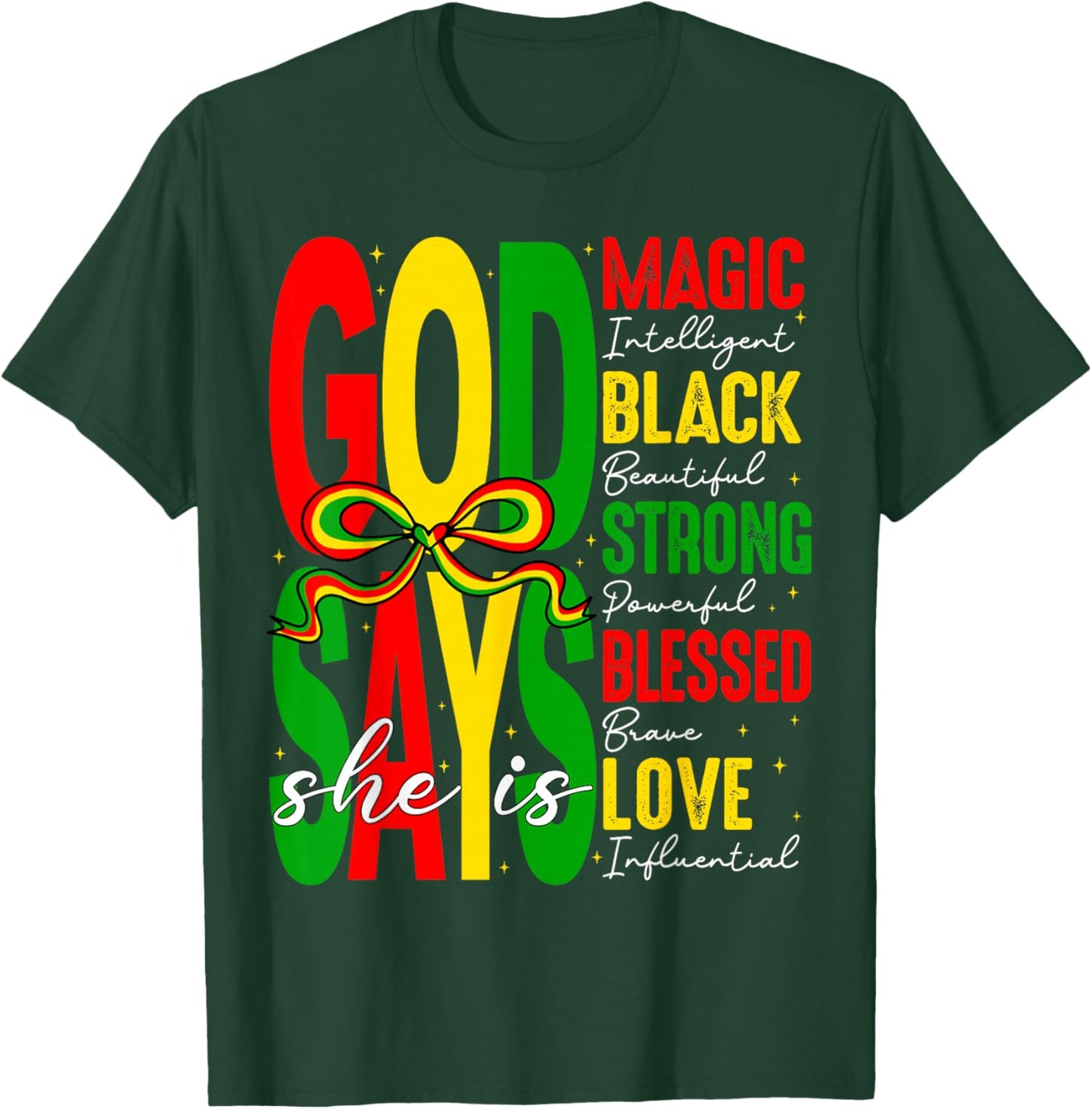 God Says She is Love Blesses Black History African Women T-Shirt - T-Shirt | Forest