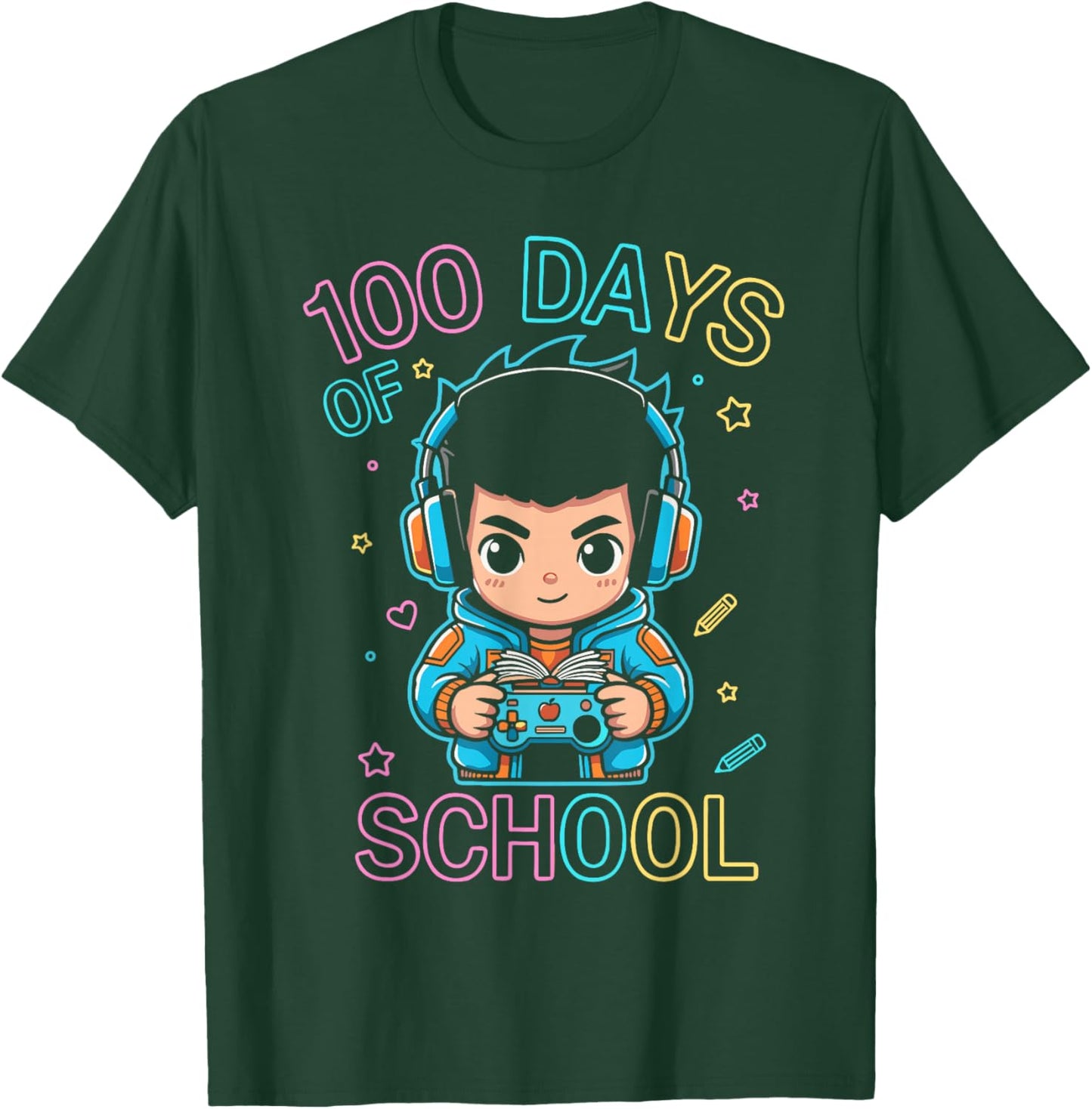 100 Days of School Cool Kids Design T-Shirt - T-Shirt | Forest