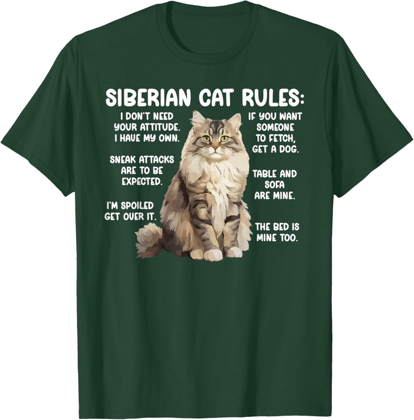 Siberian Cat Rules Siberian Cat Owner Siberian Cat Lover T-Shirt - T-Shirt | Forest