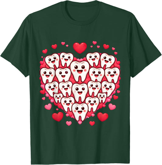 Tooth Valentine's Day Design for Dentists and Dental Staff T-Shirt - T-Shirt | Forest