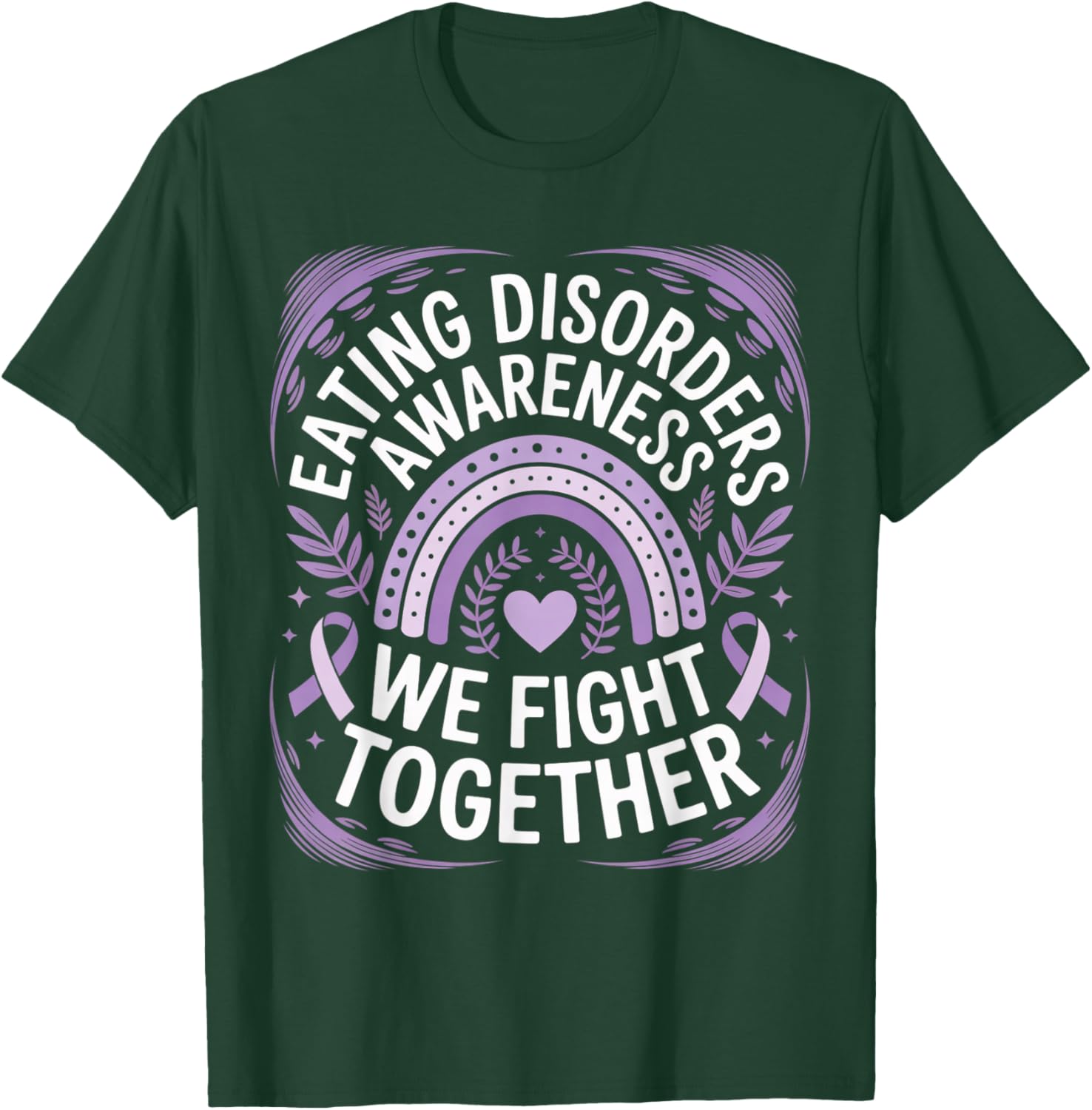 Eating Disorders Awareness Shirts | We Fight Together T-Shirt - T-Shirt | Forest
