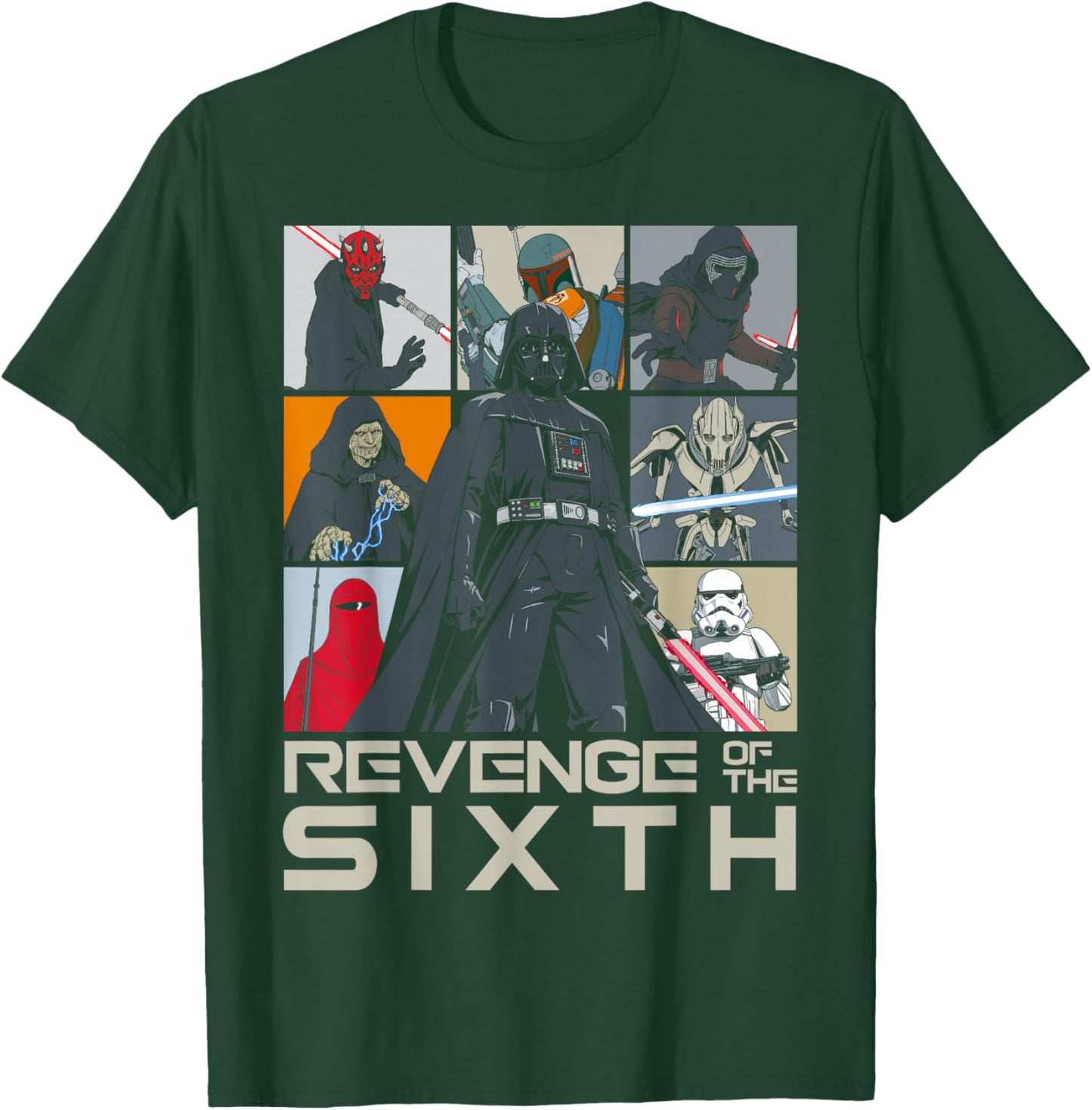 Star Wars Revenge Of The Sixth Dark Side Of The Force Grid T-Shirt - T-Shirt | Forest