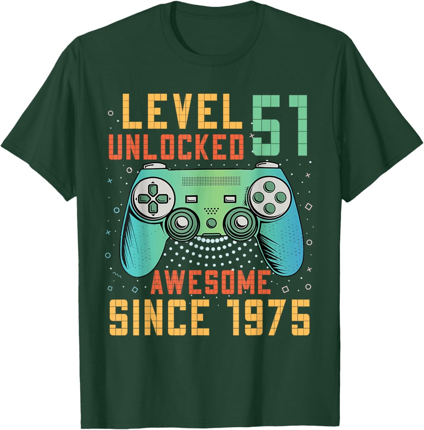 51st Birthday Gamer 51 Year Old Bday Men Game Level Unlocked T-Shirt - T-Shirt | Forest