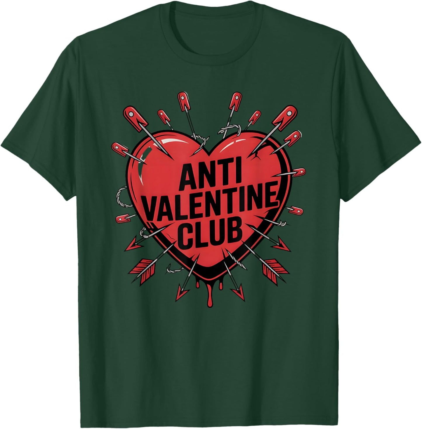 Anti Valentine Club Heartbreak Anti Love Breakup T-Shirt - T-Shirt | Forest