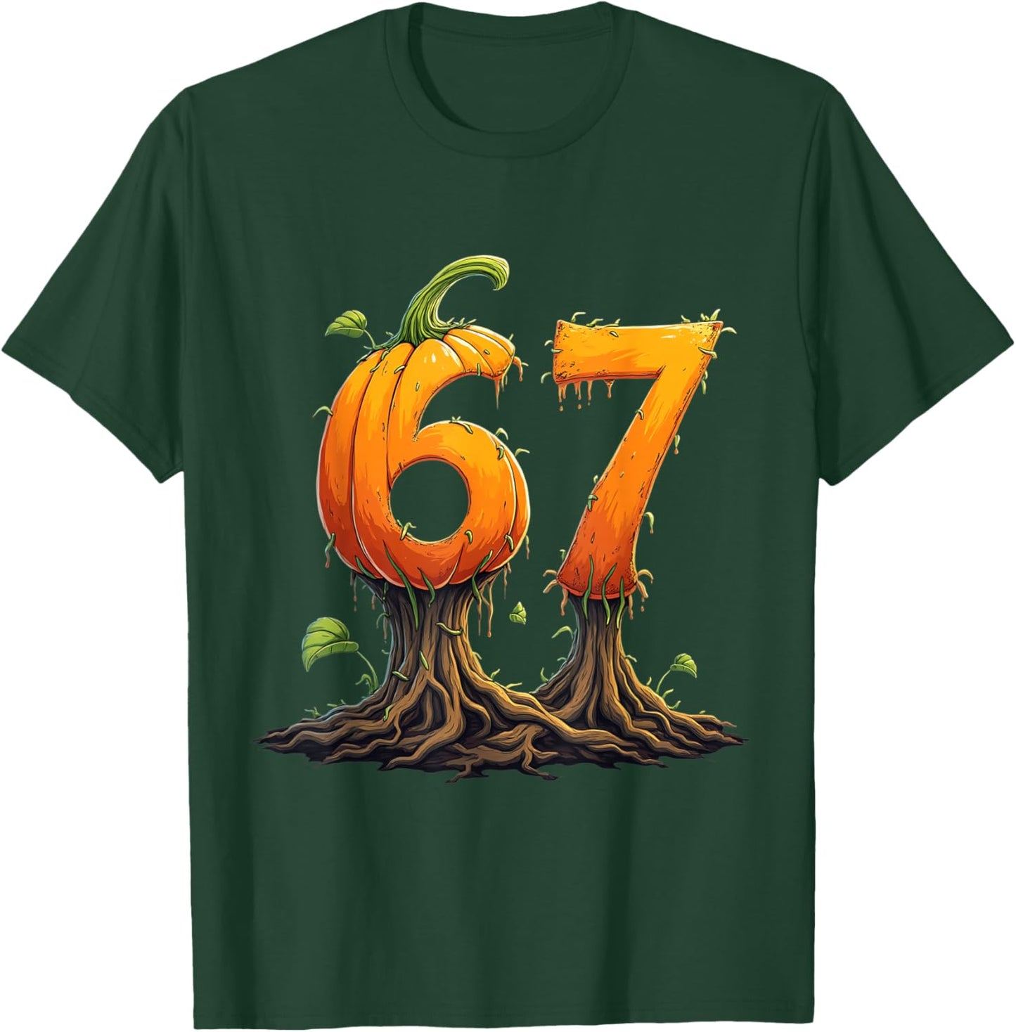 67 Halloween Brainrot Meme 6 7 Numbers Six Seven Pumpkin T-Shirt - T-Shirt | Forest