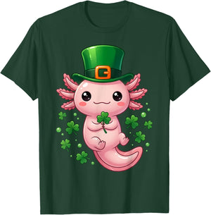 Axolotl St Patricks Day Boys Girls Kids Saint Pattys Women T-Shirt - T-Shirt | Forest
