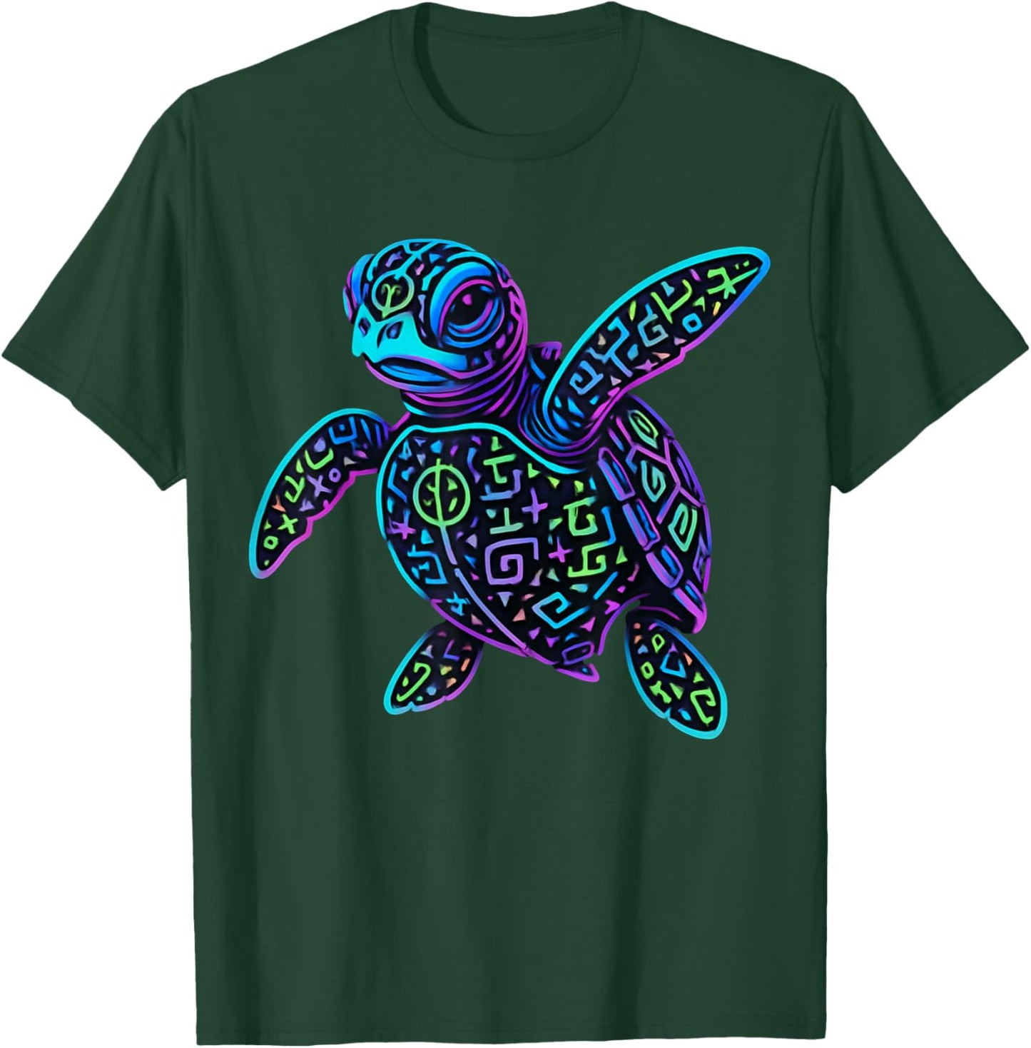 Aztec Turtle Lover Mythology Indigenous Mesoamerican Art T-Shirt - T-Shirt | Forest