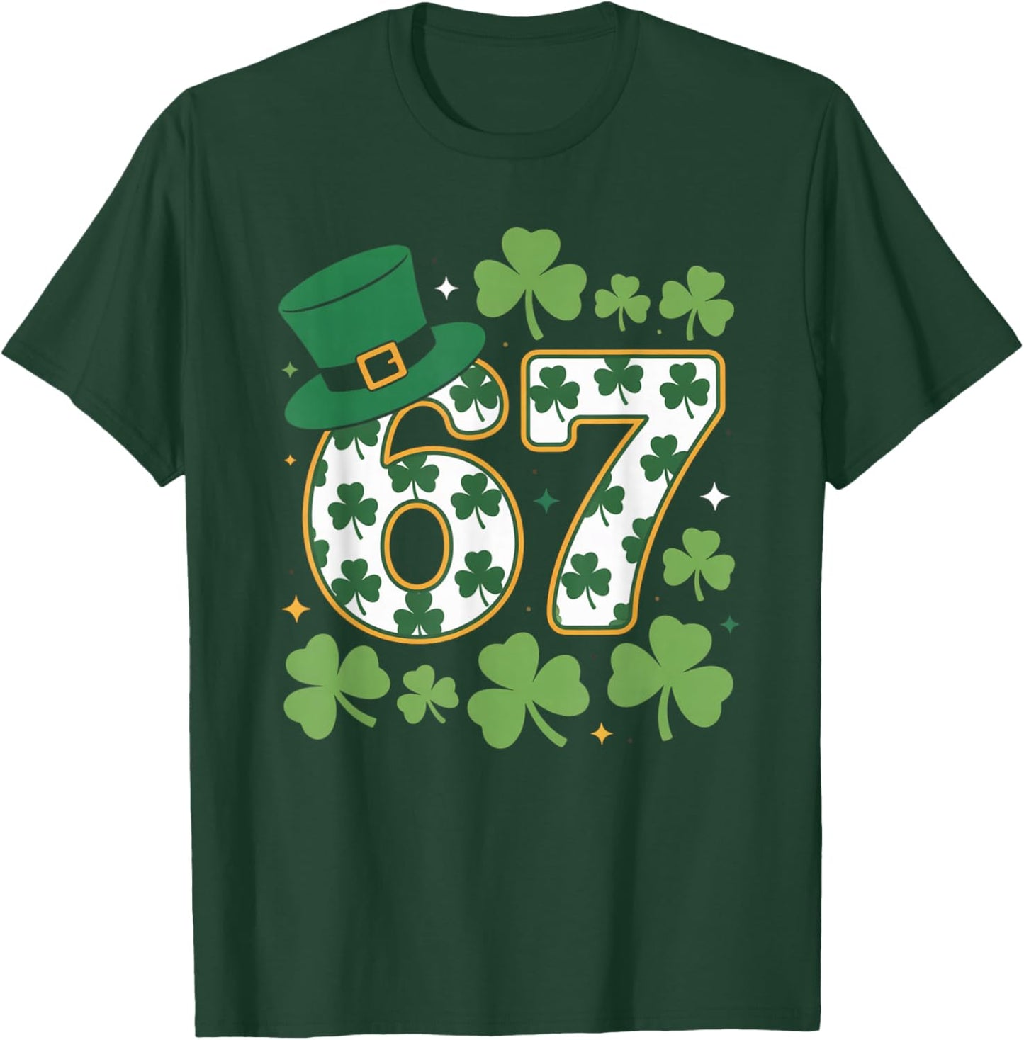 Funny 6 7 Lucky St Patricks Day Six Seven Matching Family T-Shirt - T-Shirt | Forest