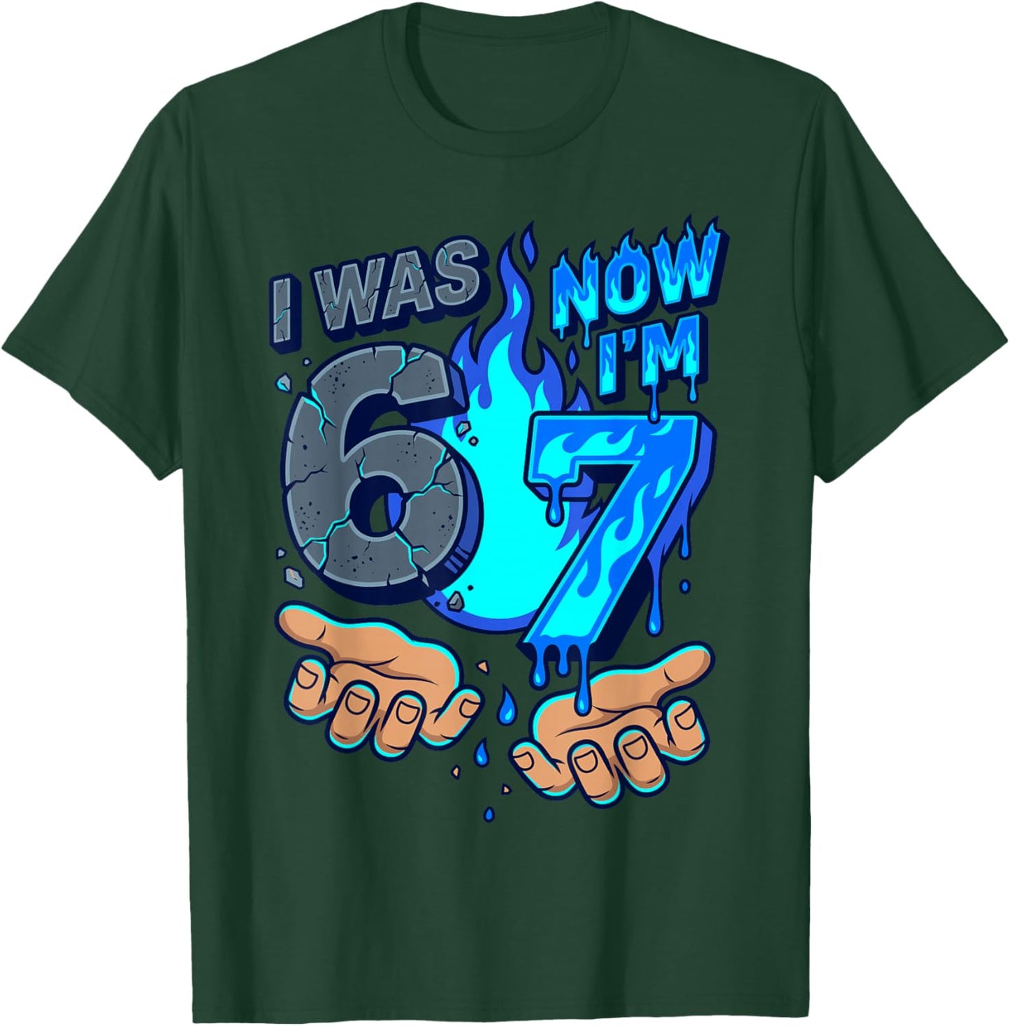 I was 6 Now I'm 7 7th Birthday 6 7 Birthday Boys T-Shirt - T-Shirt | Forest