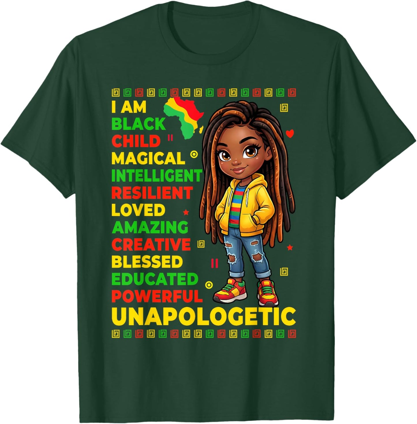 Girls Black History Month African American Kids Girl Toddler T-Shirt - T-Shirt | Forest