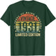 Vintage 1931 Limited Edition 95-Year-Old 95th Birthday T-Shirt - T-Shirt | Forest
