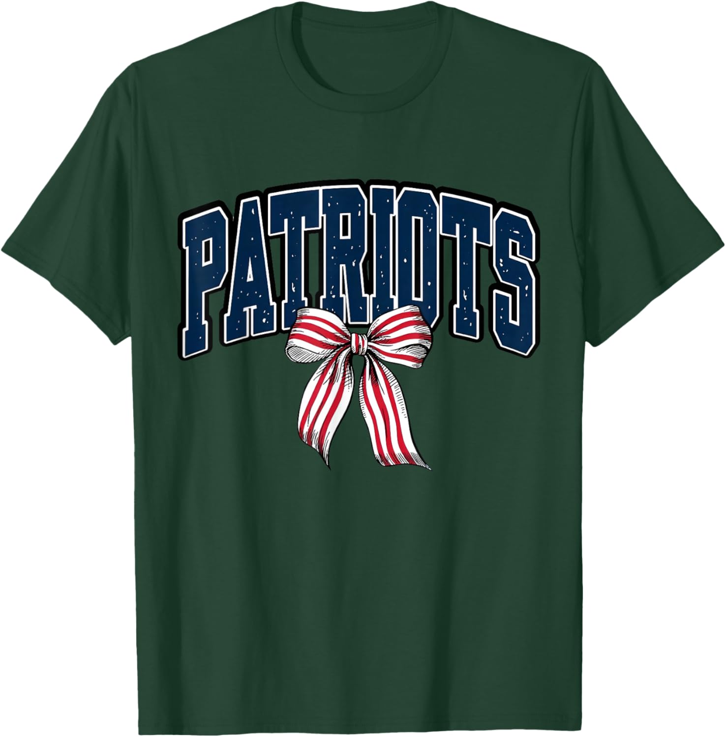 Vintage Patriot Bow School Spirit Men Women Kids T-Shirt - T-Shirt | Forest