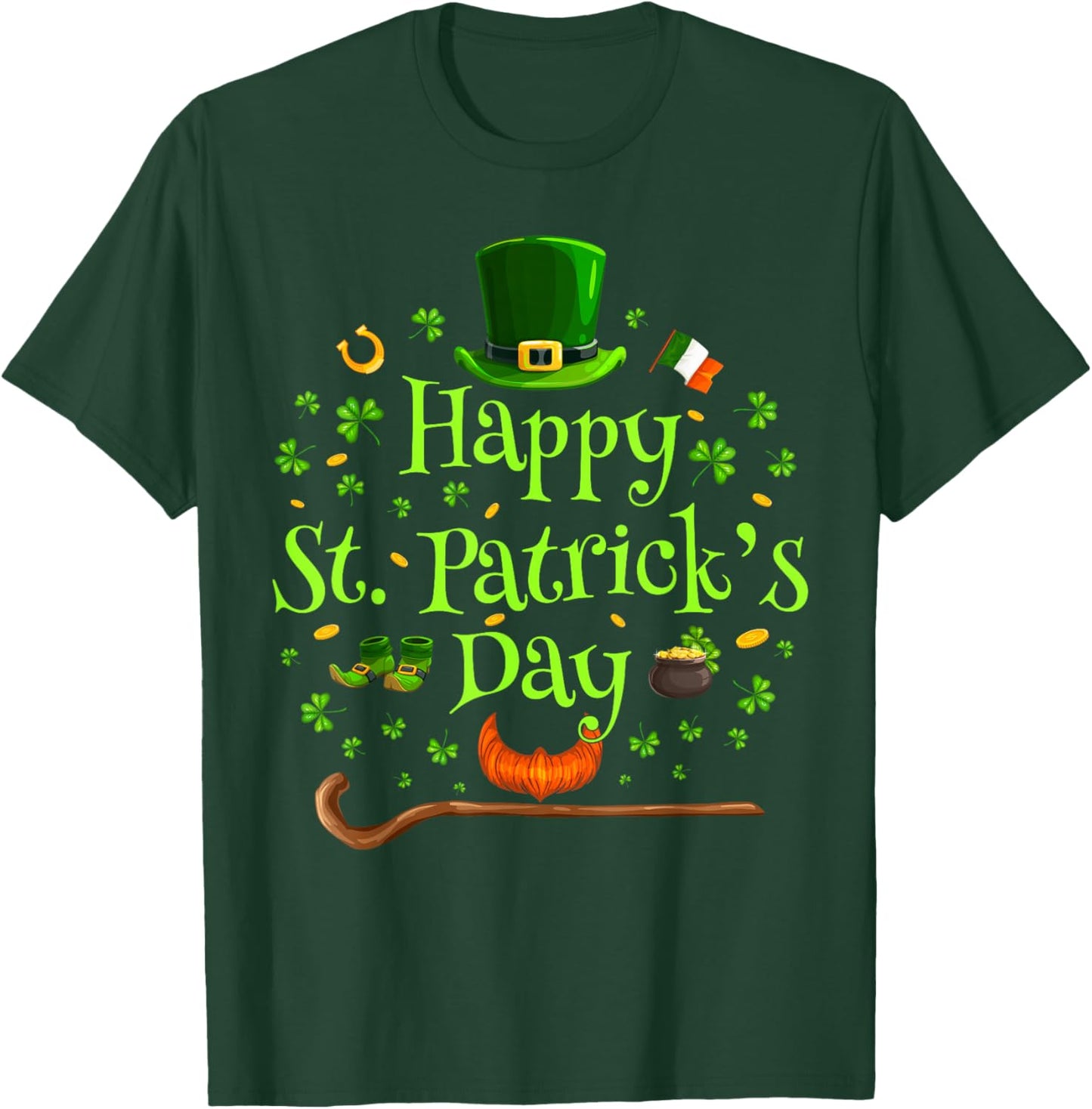 Happy St. Patricks Day Shamrock Irish Saint Patricks Da T-Shirt - T-Shirt | Forest