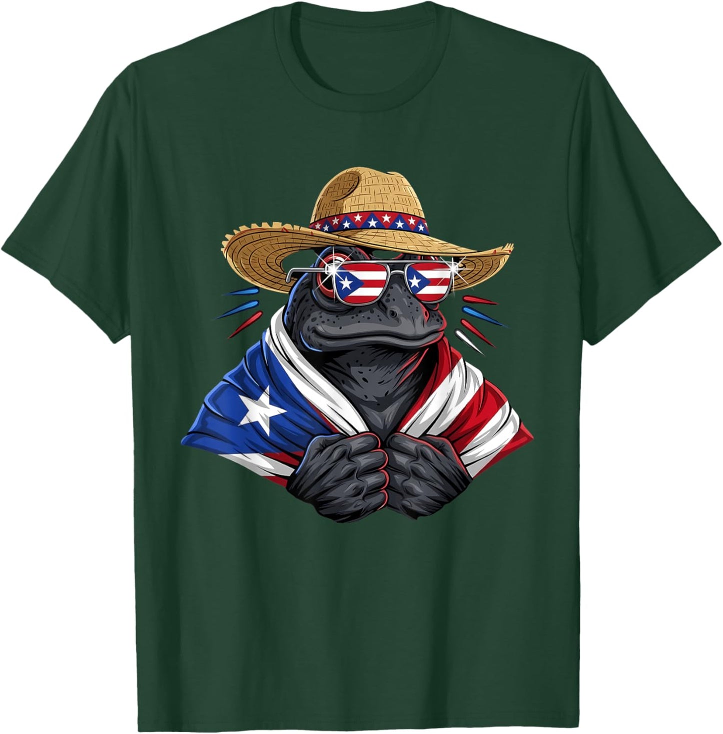 Coqui Frog Puerto Rico Flag Puerto Rican Taino Boricua T-Shirt - T-Shirt | Forest