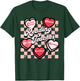 Retro Reading Teacher Candy Heart Valentines Literacy Coach T-Shirt - T-Shirt | Forest