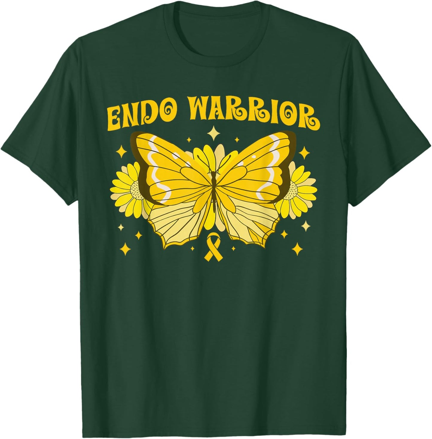 Endo Warrior Butterfly Endometriosis Awareness Month T-Shirt - T-Shirt | Forest