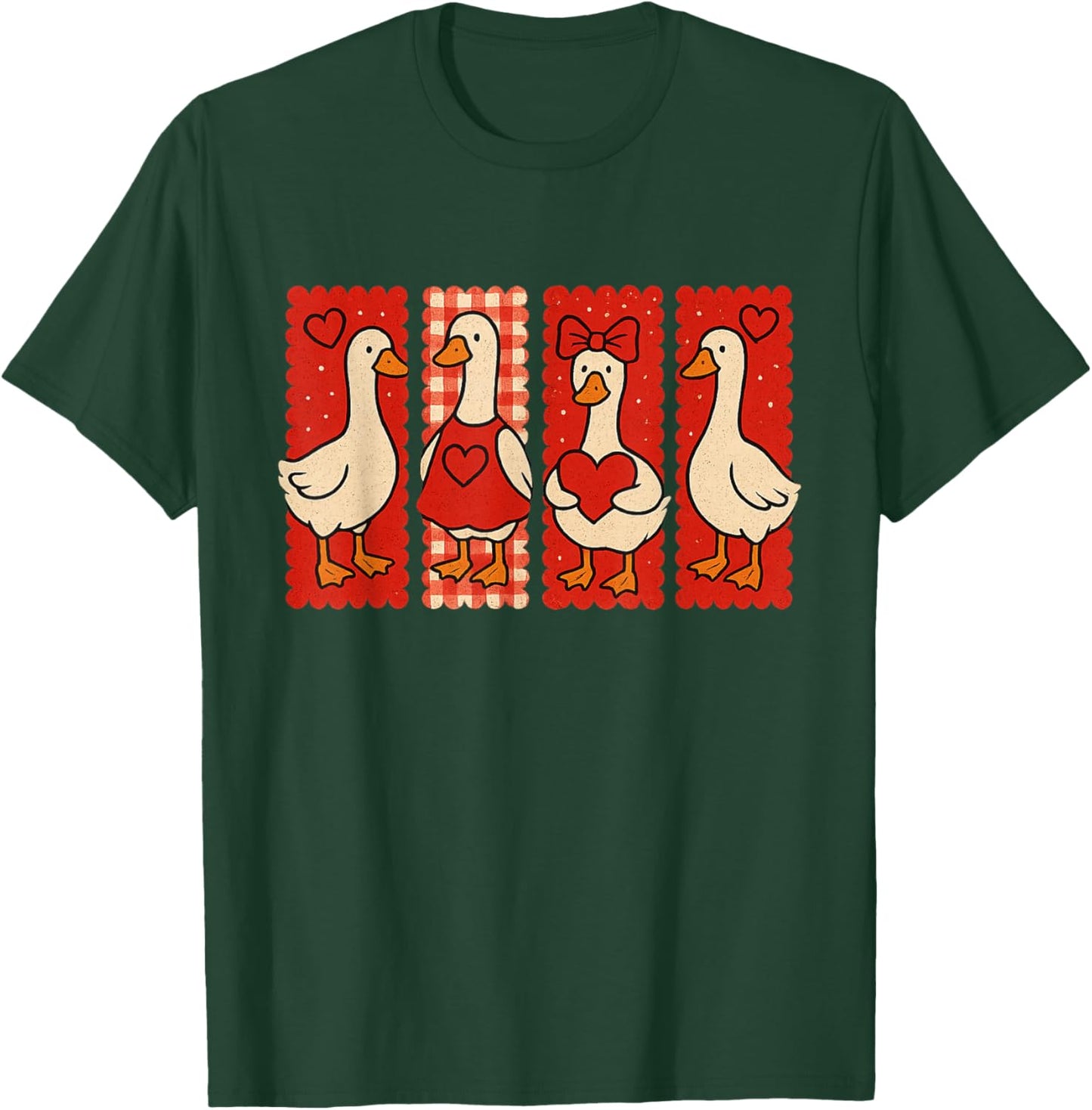 Valentine's Day Silly Goose Love Season Just A Lovely Goose T-Shirt - T-Shirt | Forest