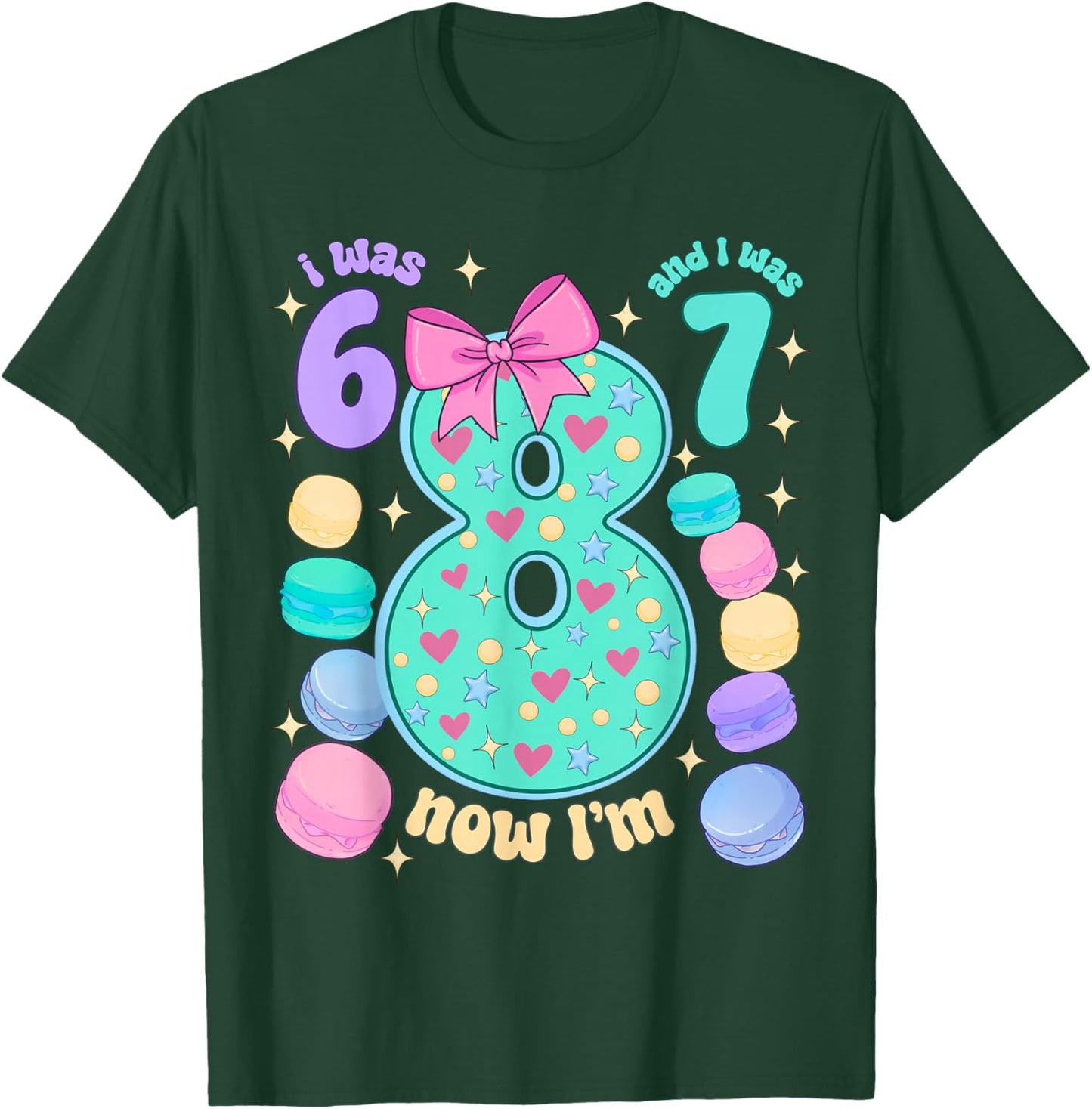 I was 6 I was 7 Now I'm 8th Birthday for Girl T-Shirt - T-Shirt | Forest