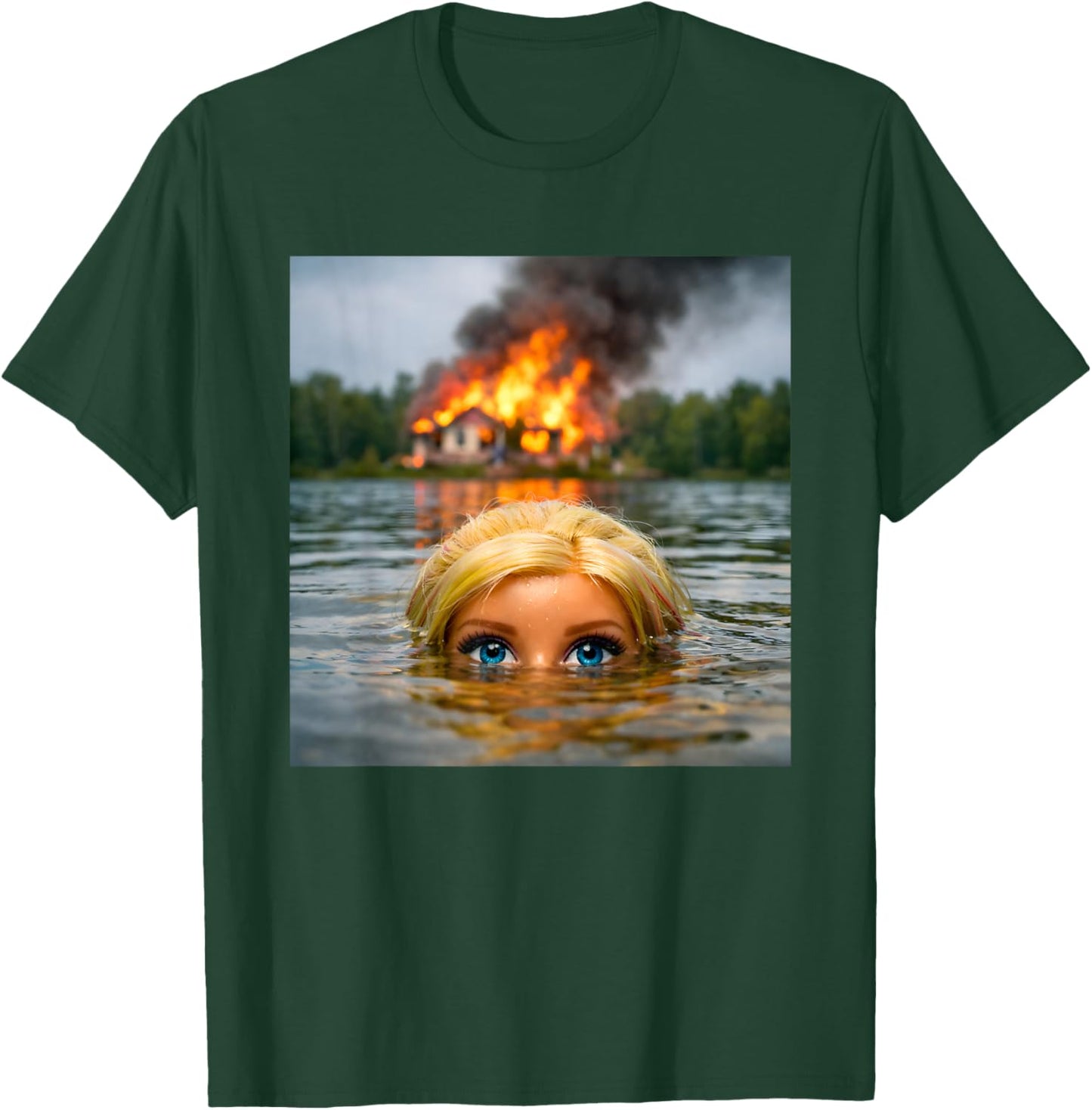 Funny Doll Face Clothes Meme Women Men Vintage Swimming T-Shirt - T-Shirt | Forest