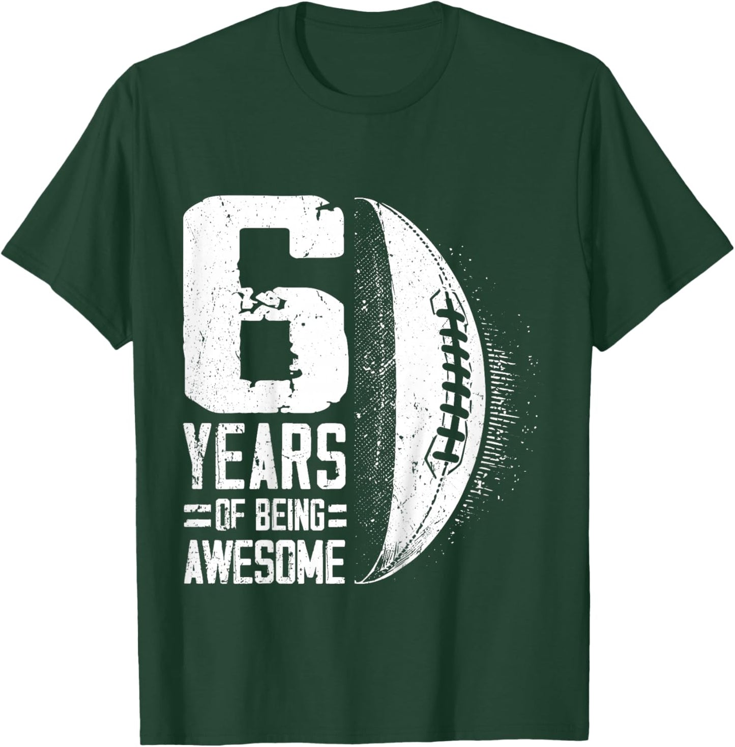 6th Birthday Retro Rugby Player 6 Years Old Boy Girl T-Shirt - T-Shirt | Forest