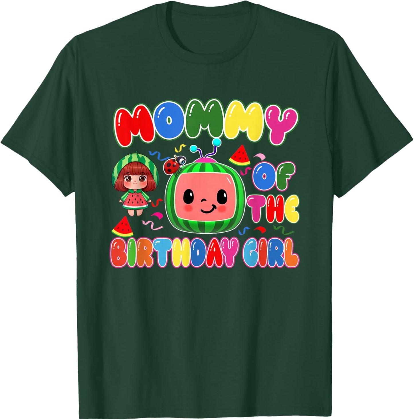 Mommy of The Birthday Girl Melon Family Matching Funny T-Shirt - T-Shirt | Forest