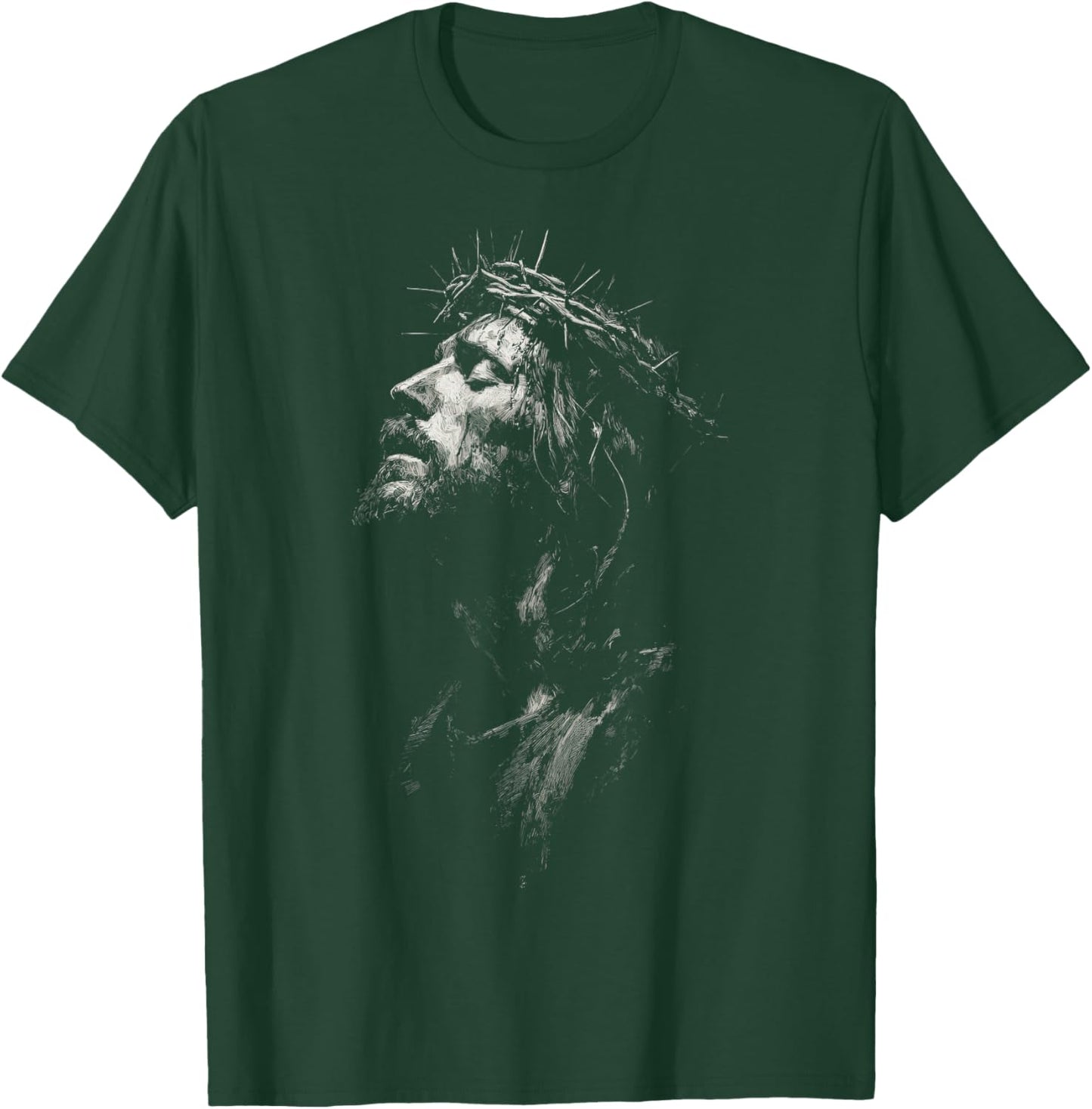 Jesus Christ Artistic Portrait Christian T-Shirt - T-Shirt | Forest