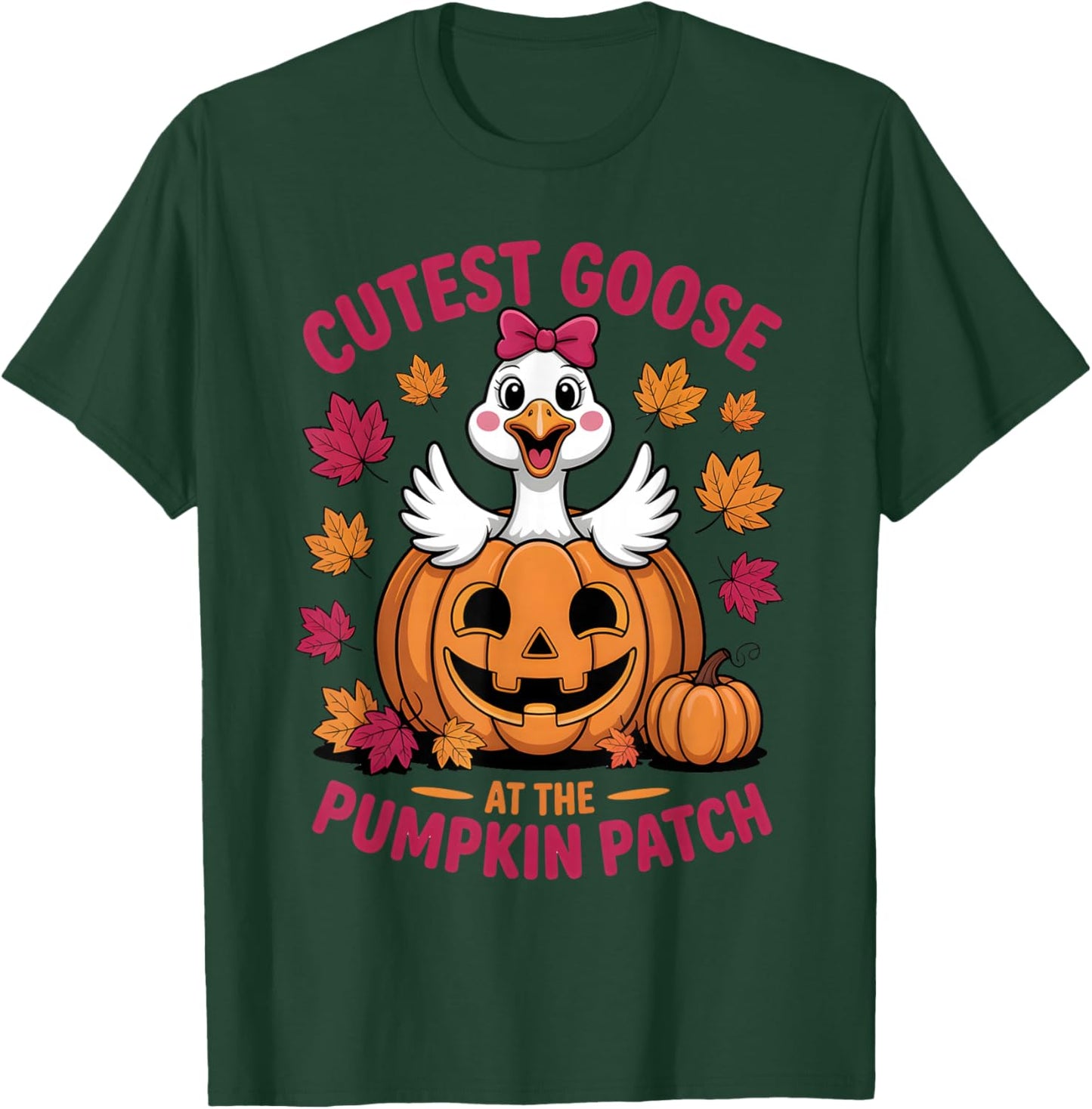 Cutest Goose at The Pumpkin Patch Funny Fall Thanksgiving T-Shirt - T-Shirt | Forest