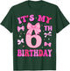 6th Birthday Girls Six Years Old It's My Six Bday T-Shirt - T-Shirt | Forest