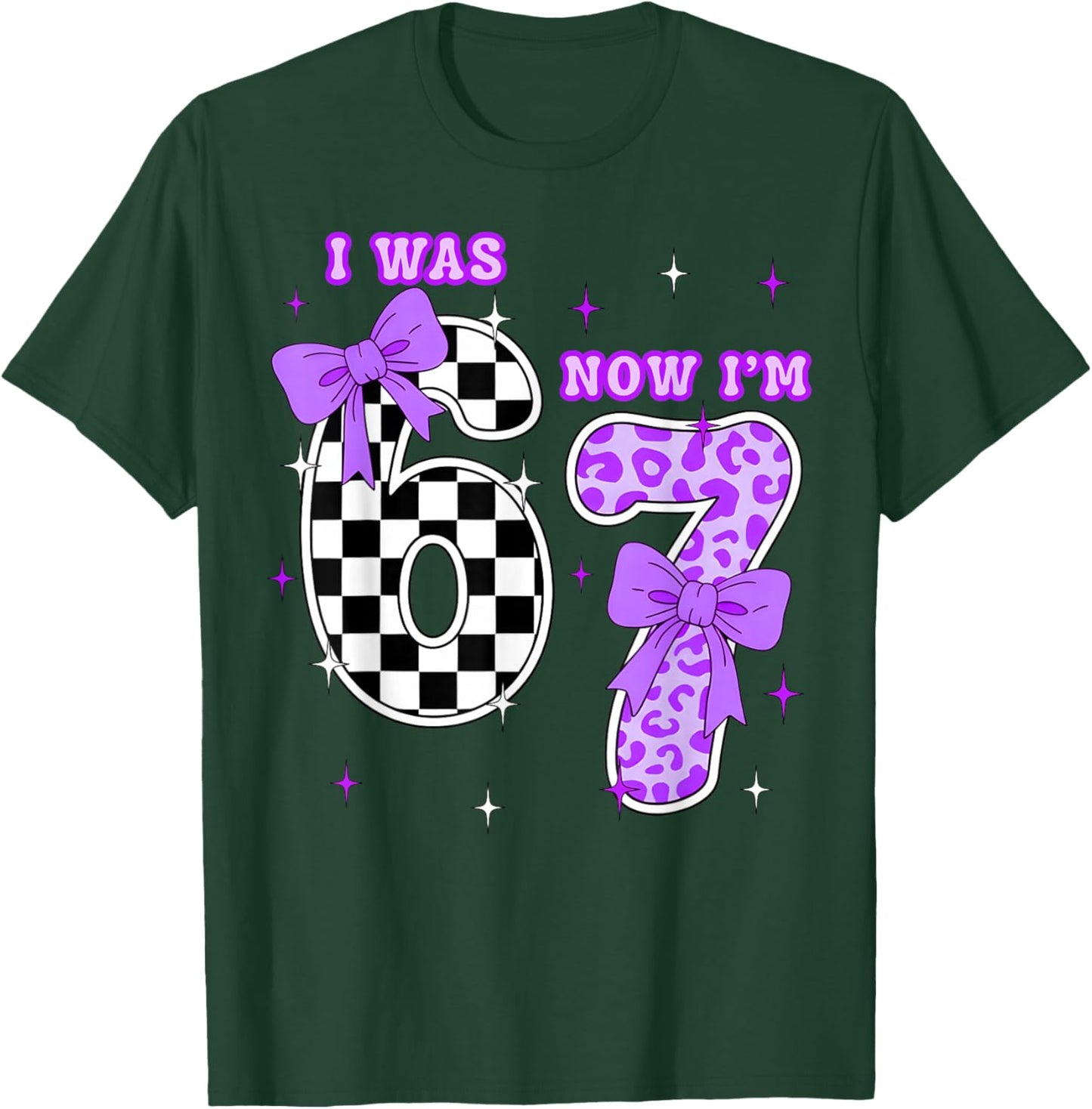 7th Birthday Girl Shirt I was 6 Now I’m 7 Shirt 7 Years Old T-Shirt - T-Shirt | Forest