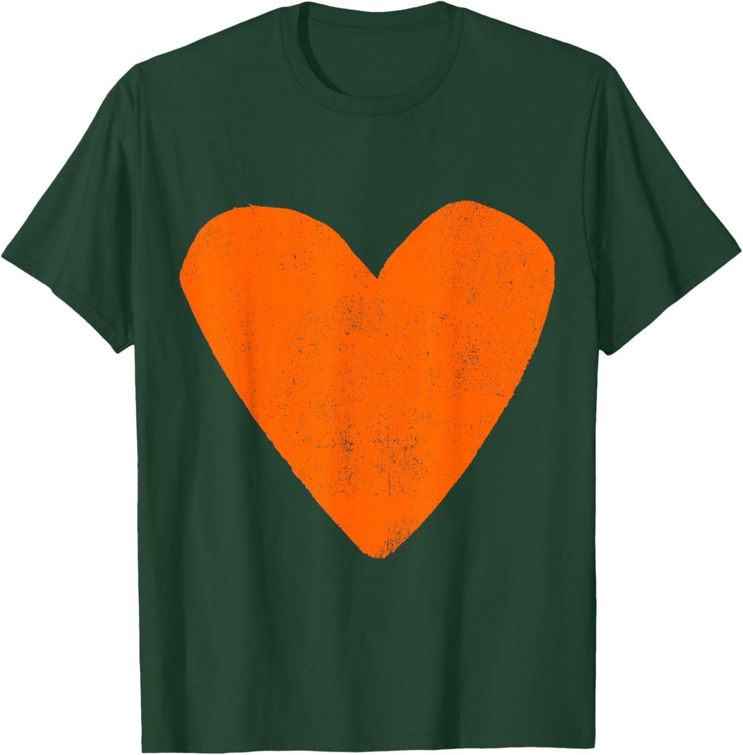 Love Heart Burnt Orange Color Gray T-Shirt - T-Shirt | Forest
